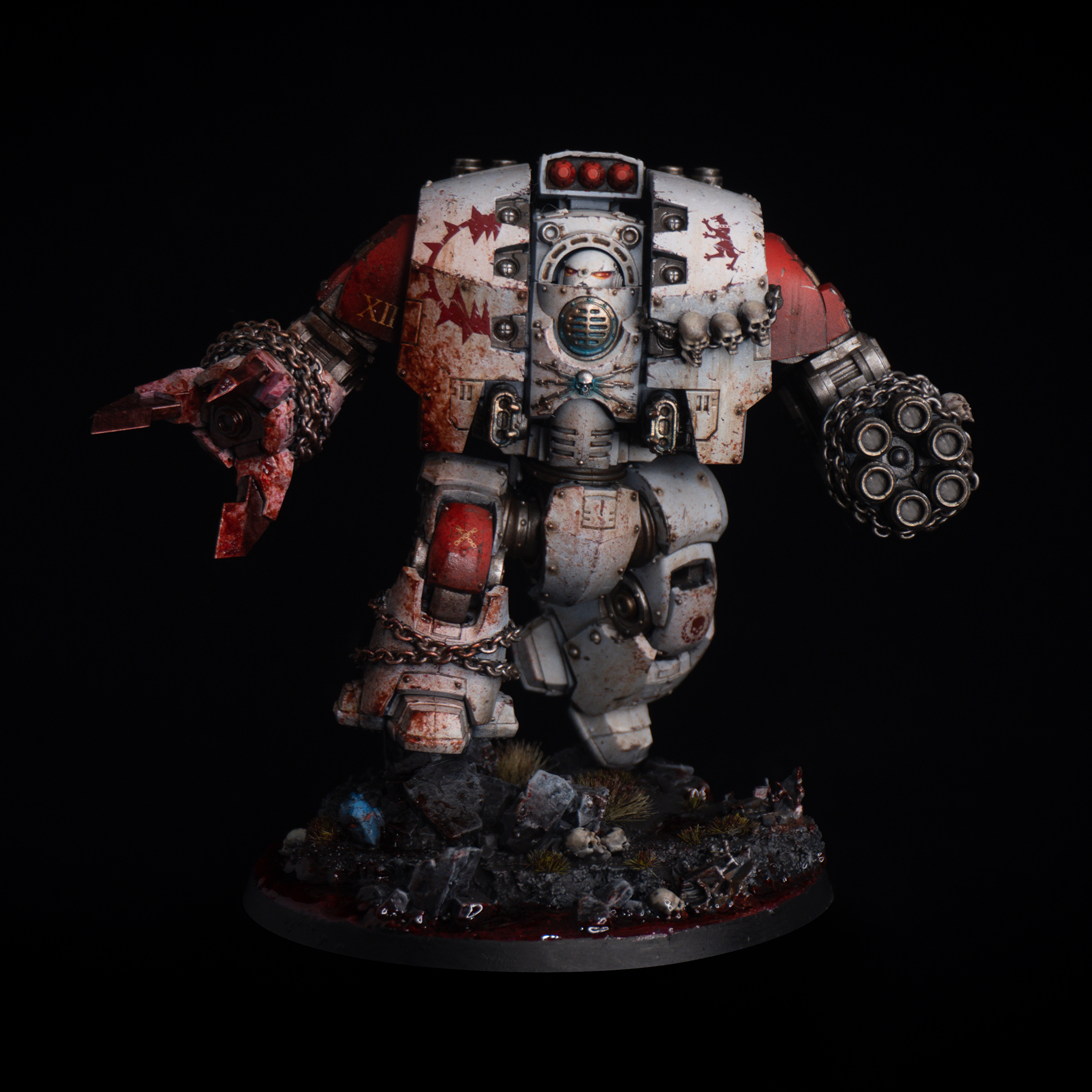 Leviathan Dreadnought World Eaters 40k 30k commission painted by Warpfire Miniatures