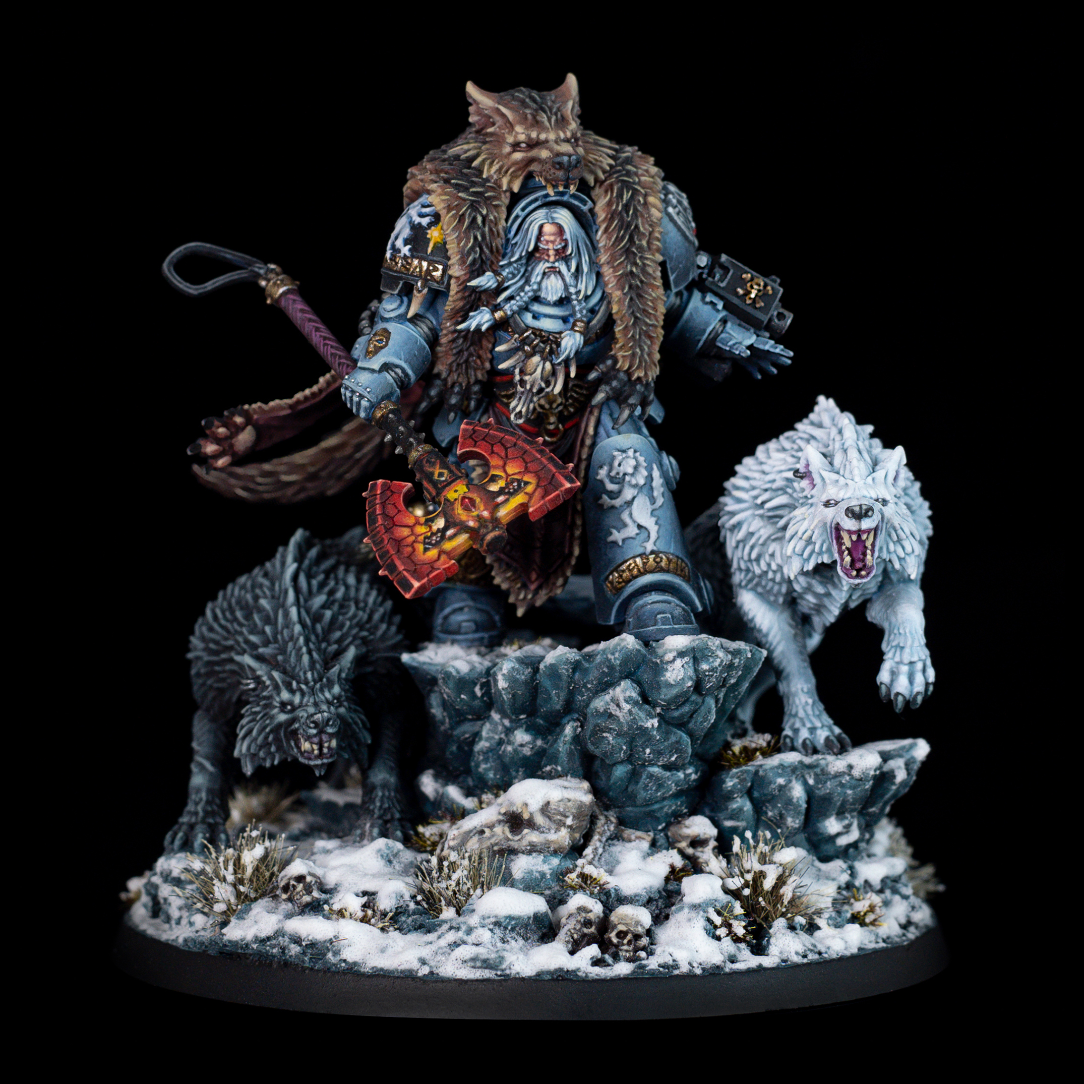 Logan Grimnar 40k Warhammer Space Wolves commission painted by Warpfire Miniatures
